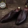 Scarpe eleganti Ourui Vera pelle di struzzo per uomo tailleur nero