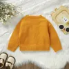 Pullover 20230825 Lioraitiin 6M3Y Baby Girls Fall Winter Knitted Sweater Warm Sunflower Long Sleeve Button Cardigan Toddler Knitwear 230918