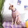 Cat Costumes Sphynx Clothes Striped Hoodies For Sphinx Hairless Devon Rex Autumn Winter Clothing Cats Dogs Supplier