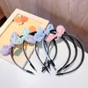 Hair Accessories 2023 Spring Summer Cloth Colorful Plaid Cute Ear Hairbands For Girl Kids Kawaii Fairy Beach Thin Headband