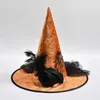 Ny Halloween Witch Hat unisex vuxna fest cosplay kostym rekvisit dekorationer karneval tillbehör 230920