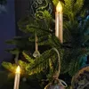 Velas LED vela árvore de Natal com chama cintilante e cronometragem controle remoto alimentado por bateria casa decorativa dourada 230919