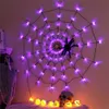 Stringhe LED Party 3.18ft Diametro Solar Halloween Spider Web Lights 60LED 8Mode Spider Net Lights Per Party Yard Garden Bar Haunted House Decor HKD230919