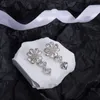 Plated 925 Silver Luxury Brand Designers Letters Stud Geometric Famous Women Round Crystal Rhinestone Earring Wedding perty Jewerlry Circular Diamond ruby 446