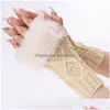 Gants sans doigts tricoter court hiver chauds tièvement bras de sabot de mitaine pour femmes pour femmes accessoires de mode