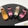 Botas martin de sola grossa infantil outono novas botas amarelas para meninos e meninas botas médias