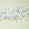 1000 pièces de perles rondes blanches d'imitation ABS, résultats de bijoux 4 6 8 10 12mm pour la fabrication de bijoux 253h