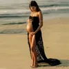 Sukienki macierzyńskie Letnia koronkowa sukienka w ciąży damska czysta bawełniana stała kolorowa sukienka macierzyńska do sesji zdjęciowej otwarta