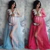 Vestidos de maternidade para fotos grávidas, vestidos fotográficos para mulheres, com cadarço, manga comprida, roupas para mulheres