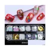 Decorazioni per nail art Nuovi adesivi con paillettes glitterati con fiocchi di neve 12 griglie Fiocchi di neve Strumento per manicure fai da te Set di Natale Epacket Drop Delivery Heal Dhtcb