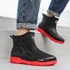 Stiefel Regenstiefel für Männer Trend Walking Lässige wasserdichte Schuhe Slip On Herren Knöchel Angelstiefel Gummi Wasserschuh Schwarze Regenstiefel 230918