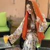 Vêtements ethniques Hijab Robe Turquie Arabe Dubaï Musulman Abaya Kaftan Fleurs Marocaines Imprimer Boho Robes Longues Djellaba Femme Robe Indienne