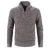 Women s Sweaters Winter Men s Fleece Thicker Sweater Half Zipper Turtleneck Warm Pullover Quality Male Slim Knitted Wool for Spring 230919