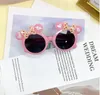 New Girls Cute Cartoon Cat Ears Bowknot Shape UV400 Sunglasses Baby Girl Outdoor Sun Protection Sunglasses Kids Sun Glasses