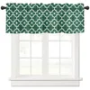 Curtain Moroccan Green Geometry Short Curtains Kitchen Cafe Wine Cabinet Door Window Small Wardrobe Home Decor Drapes