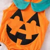 Rompers ma baby 024M Halloween born Infant Baby Girls Boys Pumpkin Face Pattern Sleeveless Jumpsuit Playsuit Costumes D05 230919