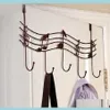 Rails Storage Housekeeping Organization Home & Gardenwavy Musical Notes 5 Hooks Wall Mounted Coat Rack Clothes Door Hanger Elegant266h