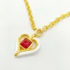 2023 Luxury Quality Charm Heart Shape Pendant Necklace With Red Diamond in 18K Gold Plated Have Stamp Box PS7520A3339
