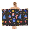 Towel Winter Christmas Home Beach Towels Pool Large Sand Free Microfiber Quick Dry Lightweight Bath Swim