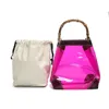 Perspektiv Spinning Tyg Mother Bag 2023 Autumn New Bamboo Wrist Colored Transparent Bucket Bag Present 230919