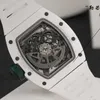 Дизайнерские часы Richardmill Автоматические механические наручные часы с турбийоном Швейцарские часы RM030 Белая керамика Ле-Ман Ограниченная серия Мужская мода Досуг B
