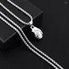 Pendant Necklaces Shiny White K Grenade Necklace Punk Men's