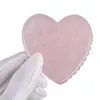 Hair Brushes Natural Rose Quartz Love-Heart Massage Sawtooth Gua Sha Tool Scraping Neck Face Care Crystal Healing Stone Health Body Massager 230918