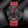 Wristwatches Luxury Men Black Red Sports Watch Silicone Strap Rubber Band Reloj Male Quartz Wristwatch Designer Man Luminous Hands Clock