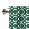 Rideau court à géométrie verte marocaine, pour cuisine, café, armoire à vin, porte fenêtre, petite garde-robe, décoration de maison