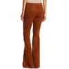 Women's Pants s woman pants Vintage Retro Casual High Waist Wide Leg BellBottom Trousers Fashion Faux Suede S5XL 230919