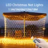 LED Strings Party 3M/6M/12M/18M LED String Christmas Net Mesh Lights Fairy Curtain Garland Outdoor Waterproof For Party Garden Wedding Decoration HKD230919