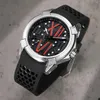 Relógios de pulso de luxo homens preto vermelho esportes relógio silicone pulseira de borracha reloj masculino quartzo relógio de pulso designer homem luminoso mãos relógio