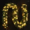 Christmas Decorations 2.7m Garland Green With Yellow Branches No/with Light Ornaments For Home