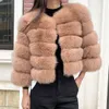 Futro dla kobiet sztuczny płaszcz zima ciepłe naturalne wysokiej jakości luksusowa moda LAN 50 cm krótka kurtka hurtowa gorąca 2023 230925