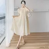 Vestidos de maternidade moda verão vestido longo maternidade elegante linha casual roupas para mulheres grávidas roupas de gravidez