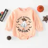 Rompers ma baby 018M Halloween born Infant Baby Girl Long Sleeve Letter Ghost Bat Print Jumpsuit Costumes D05 230919