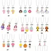 Hanger Kettingen Kind Schattig Beste Vrienden Ketting Aap Donuts Prinses Hondenvoer IJs Hars Kralenketting Voor Kinderen Vriendschap Dhts4