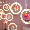 LED -strängar Party Unicorn Curtain Fairy String Lights Led In Ball Lamp Christmas Garland Outdoor For Home Wedding Party Garden Window Decor HKD230919