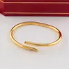 Love Nail Armband Gold Armreif für Männer Frauen Mode Edelstahl Schmuck Designer Maßgeschneiderte Manschette Personalisierte kreative Schraubarmbänder Silber Armreifen M NLGA