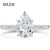 Wedding Rings DEZO Engagement Ring For Women Pear Shaped 2 Carat D Color Genuine 925 Sterling Silver Promise Gifts 230915