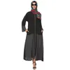 Abbigliamento etnico Donna Abito estivo in chiffon Ramadan musulmano Design con cerniera di colori assortiti Abaya Maxi abito lungo plissettato islamico in Turchia