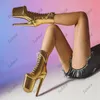 Sukeia Hot Women Winter Ankle Boots Round Toe Tun High Heels Gold Silver Black Party Shoes Booties Plus Plus US Size 4-10.5