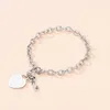 Charm-Armbänder, 26 englische Buchstaben, Armband für Damen, Schmuck, Geschenk, Edelstahl, Schlüsselzubehör