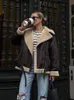 여자 재킷 햇볕에 지퍼 여자와 지퍼 여자 롱 슬리브 양면 재킷 따뜻한 코트 여성 캐주얼 옷깃 콜드 코트 230918