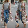 Shawls Women Loose Floral Print Blouse Summer Casual Boho Chiffon Coat Shawl Kimono Cardigan Tops Plus Size 3XL 230818