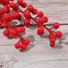 Decorative Flowers 1/10PCS Christmas Flower Red Artificial Berry Cherry For Wedding Party Gift Box DIY Wreath Home Decor Fake