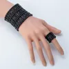 Bröllop smycken sätter flerskikt stretch manschett armband ring sets bröllop brud kristall smycken kvinnor hennes fru mamma flickvän gåvor b11 dropp 230818