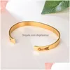 Bangle Atualização Aço Inoxidável Pulseira Aberta Carta Inspiradora Keep Going Pulseira Cuff Mulheres Homens Drop Delivery Jóias Pulseiras Dh98S