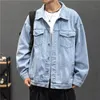 Herrjackor denimjacka Men vintage 2023 Spring Streetwear Fashion Jean Coats Mens Slå ner krage ytterkläder bomullsbomber 230919