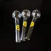 Commerci all'ingrosso Mini pipa da fumo da 4 pollici Smile Logo Tubo per bruciatore a olio in vetro Pyrex Tubo dritto Tubo in vetro a mano Dab Rigs Tubi Bubbler 20g SW15 PW X C